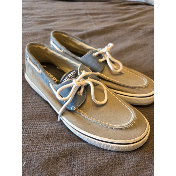 Sperry Top-Sider Other - Sperry Top-Sider Boat Shoes Mens 10.5 Canvas Blue Grey Memory Foam Sneakers Deck